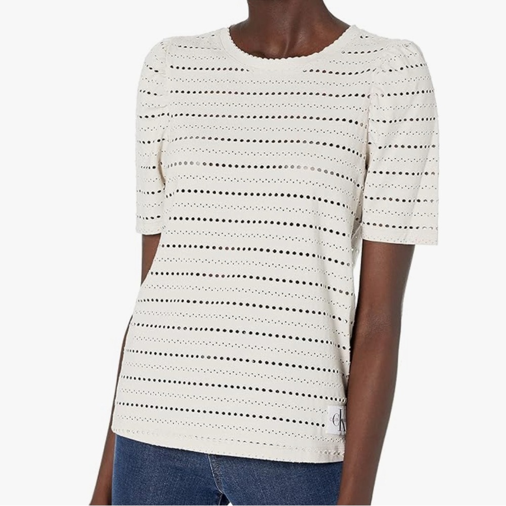 Calvin Klein Jeans Short Sleeve Roll Cuff Tee Size Medium